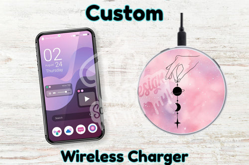 Personalised Custom Wireless Charger - saturn moon star