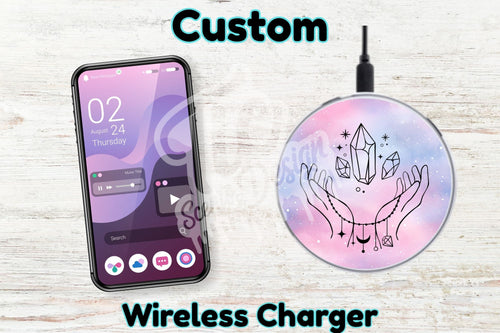 Personalised Custom Wireless Charger -  Crystal hands