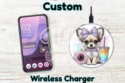 Personalised Custom Wireless Charger - Chihuahua boba