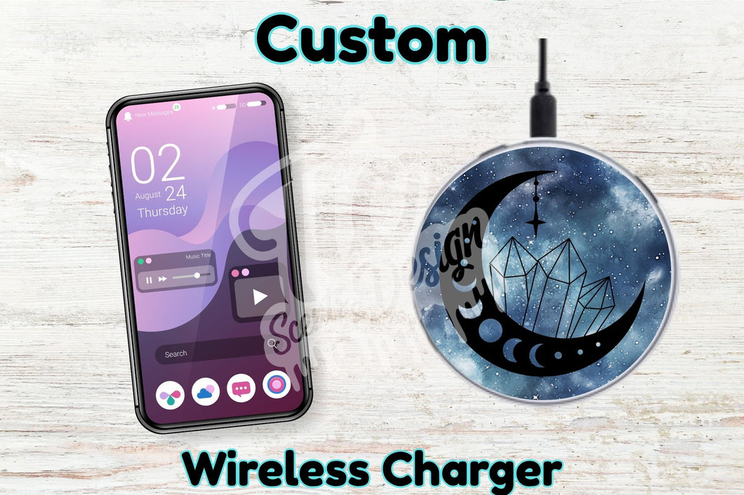 Personalised Custom Wireless Charger - Moon crystal