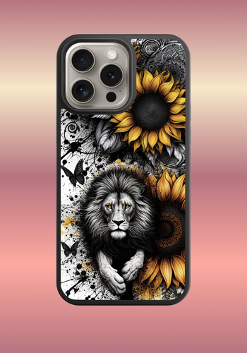 Custom phone case - Lion and sunflower