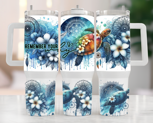 40oz Tumbler - Under the Sea turtle