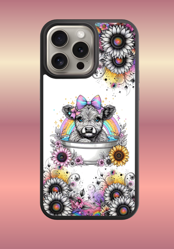 Custom phone case - Rainbow bathtub cow