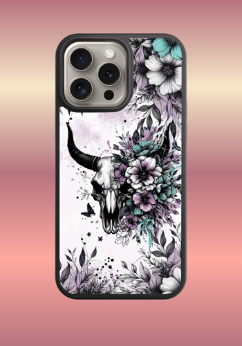 Custom phone case - Skull florals