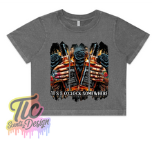 Load image into Gallery viewer, Ladies CROP TEE- It&#39;s 5 O&#39;clock somewhere