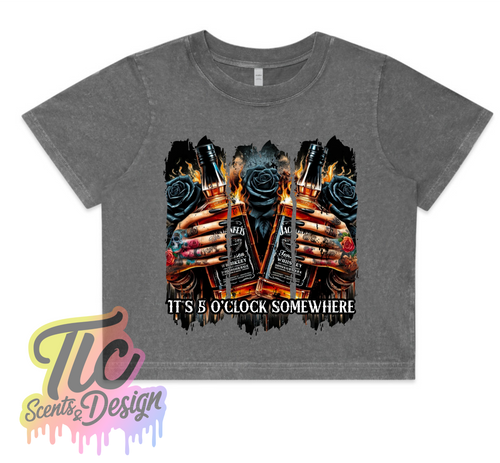 Ladies CROP TEE- It's 5 O'clock somewhere