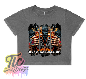 Ladies CROP TEE- It's 5 O'clock somewhere