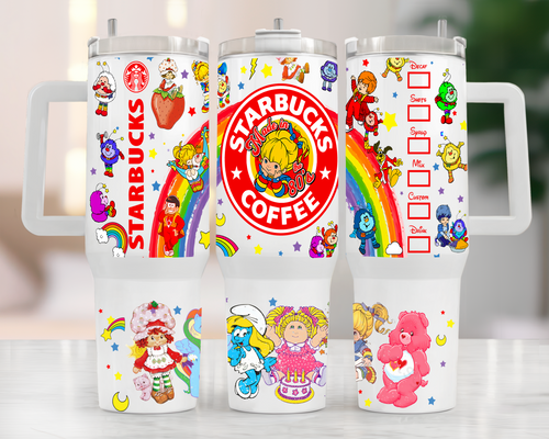 40oz Tumbler - 80's cartoon Starbucks