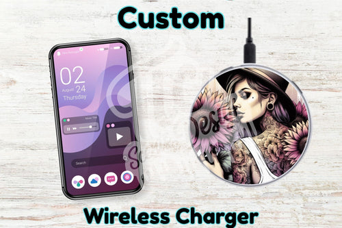 Personalised Custom Wireless Charger - Tattoo girl
