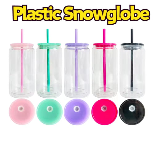 16oz Blank acrylic snow globe tumbler