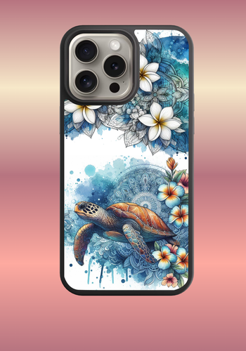 Custom phone case - Sea turtle and fragnipani