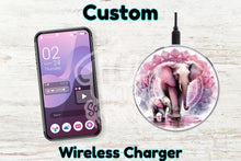 Load image into Gallery viewer, Personalised Custom Wireless Charger - Mum and baby elephant mandala