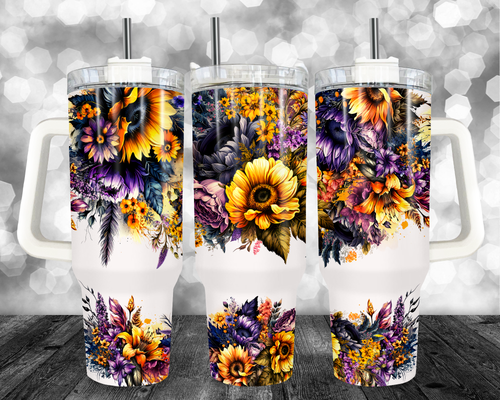 40oz Tumbler - Halloween Florals