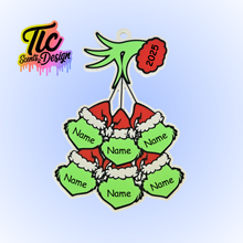Load image into Gallery viewer, 💚 Custom Personalised Grinch Family Hanger 🎄