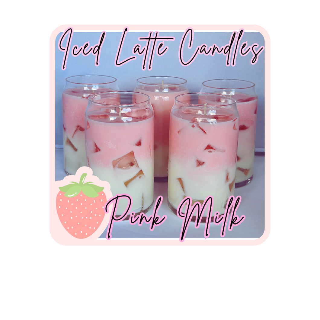 Iced Latte Candle  - Delicious PINK MILK